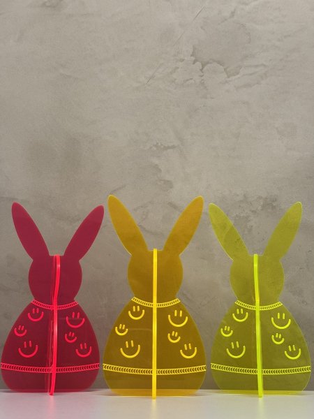 BUNNY TO GO - Happy Vibes - Hase aus leuchtendem Acrylglas