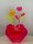 HEART Vase mit Blumen aus leuchtendem Acrylglas