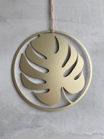 MONSTERA Blatt Ring Wanddeko aus Aluminium