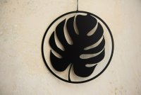 MONSTERA Blatt Ring Wanddeko aus Aluminium