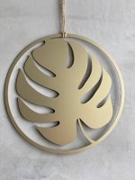 MONSTERA Blatt Ring Wanddeko aus Aluminium