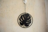 MONSTERA Blatt Ring Wanddeko aus Aluminium