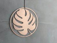 MONSTERA Blatt Ring Wanddeko aus Aluminium