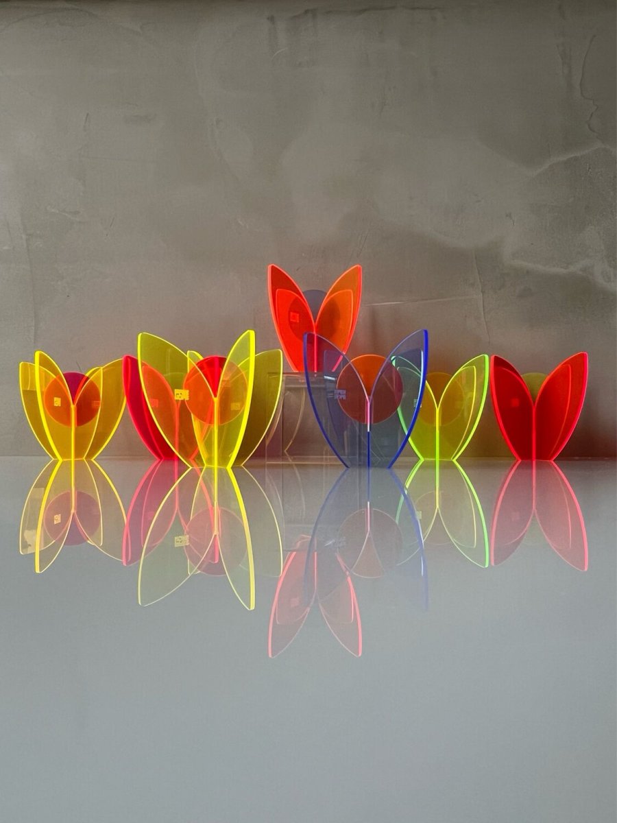 Bunte BLÜMLI TO GO - Fluoreszierendes Deko-Item